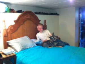 We used the high shelf behind the bed for shoes and winter blanket storage.