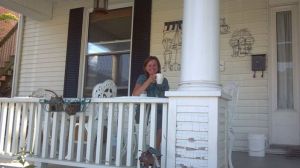 Janelle on porch